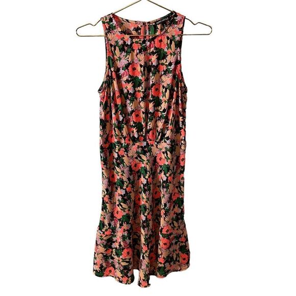 J. Crew Mercantile Ruched-Waist Dress In Neon Floral Size 2 - Picture 1 of 8